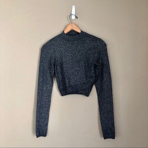 Express || Metallic Crop Sweater